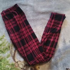 Punk Plaid Red/Black Leggings